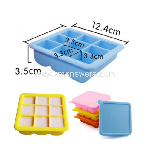 Custom silicone ice cube mold with lids